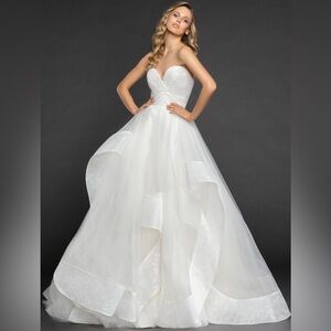 Quinn by Hayley Paige ~  Layered lace ballgown